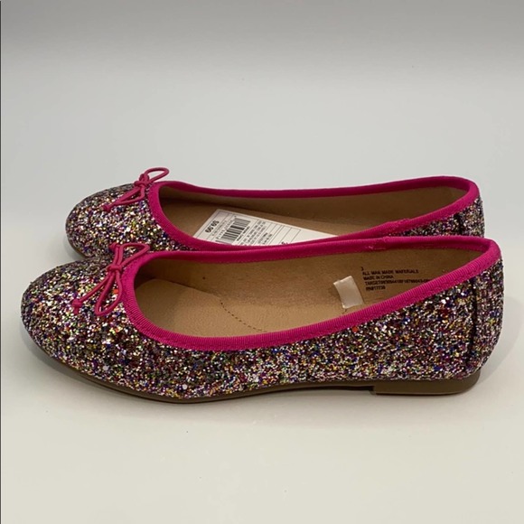 CAT & JACK LESLEY GLITTER BALLET FLATS SIZE 3 - Picture 4 of 10